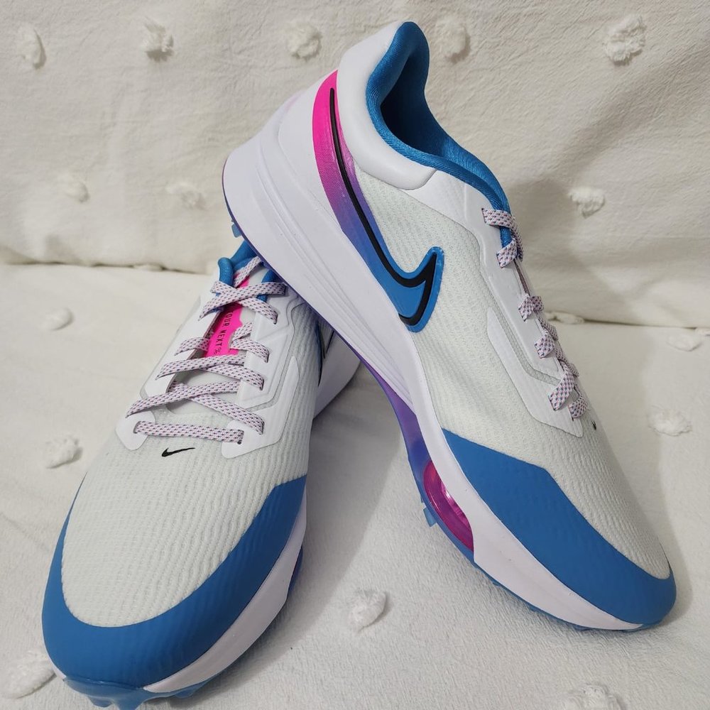 Nike Women Air Zoom Infinity Tour NEXT% Golf Shoes - White Aurora Blue (10.5)